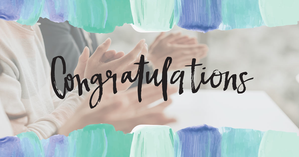 hands clapping overlaid with congratulations text